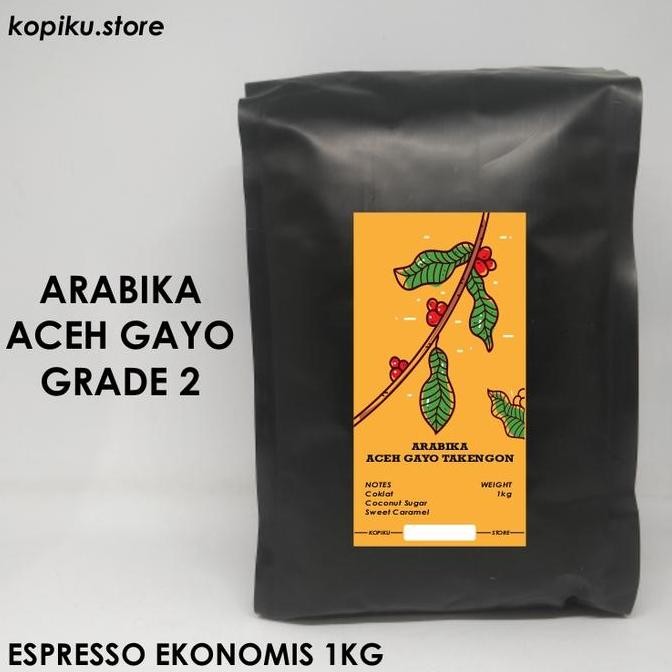 

BIJI KOPI ARABIKA ARABICA GAYO GRADE 2 COMMERCIAL 1KG (BIJI / BUBUK) TERMURAH