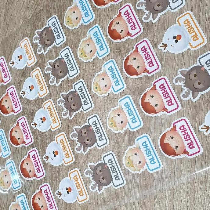 

new stiker label nama anak waterproof frozen high quality