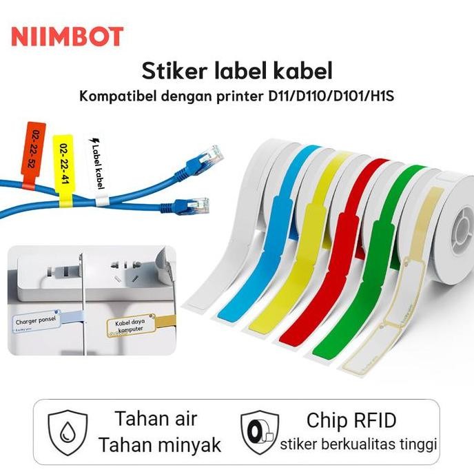 

new niimbot d11_h d110_m d101 stiker label kabel kabel jaringan serat optik tahan air dan anti gores
