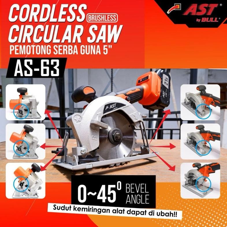 Gb29 Terlaris Mesin Circular Saw Baterai 21V Ast / Cordless Circular Saw 21V Ast / Mesin Circular Sa
