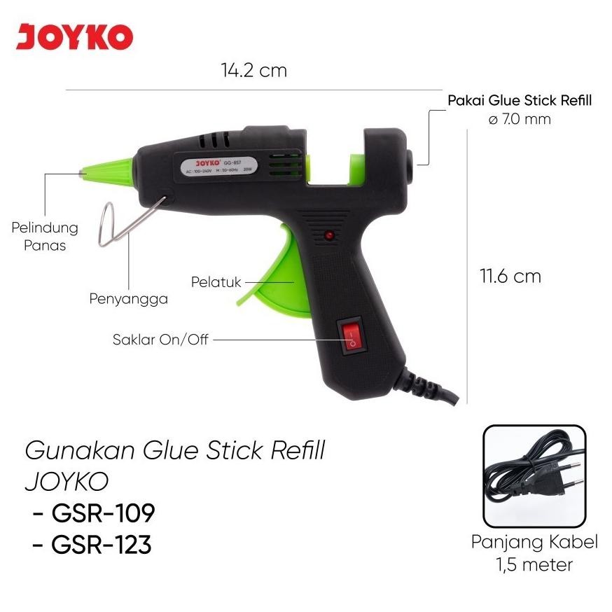 

By05 Df-8 Joyko Glue Gun Gg-857 Lem Listrik / Alat Lem Tembak Hot Melt Glue Gg854 Viral
