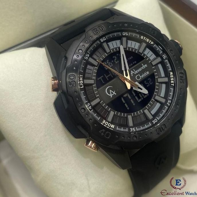 Sale Excellent Jam Tangan Alexandre Christie Ac 9370 Black Rosegold