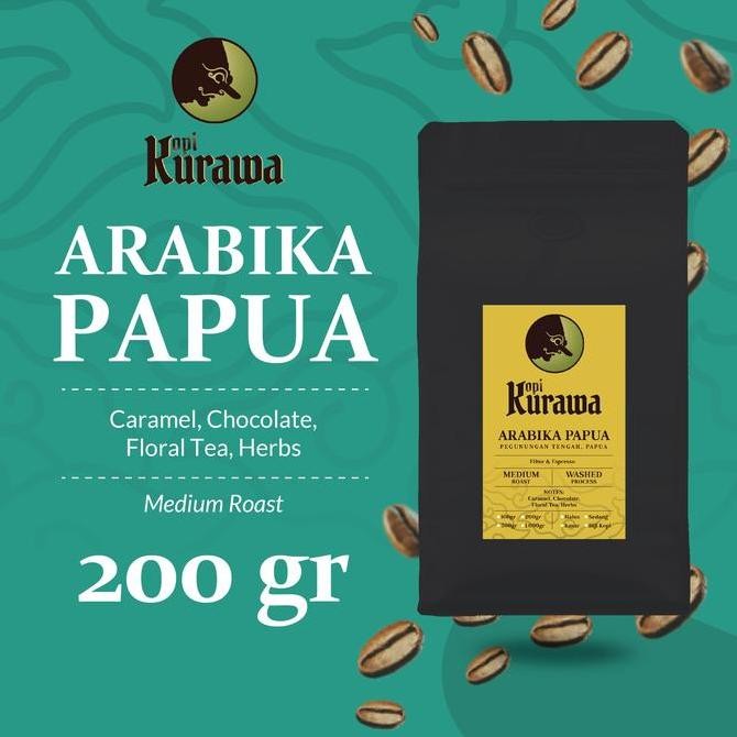

Kopi Arabika Papua Wamena Arabica Coffee Roasted Beans Biji Bubuk 200g