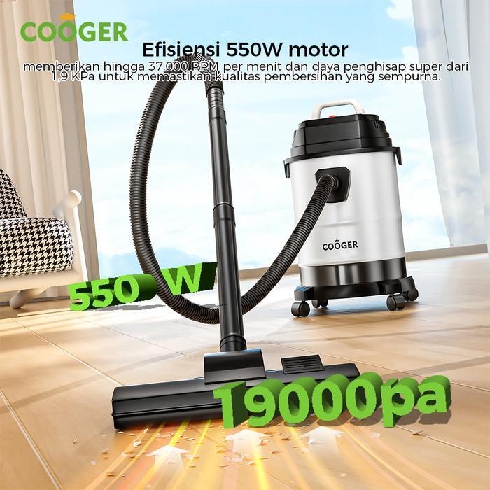 Cooger Vacuum Cleaner Multifungsi Penyedot Debu 18L Wet Dry Penghisap Debu Kasur Lantai Meja Sofa Mo