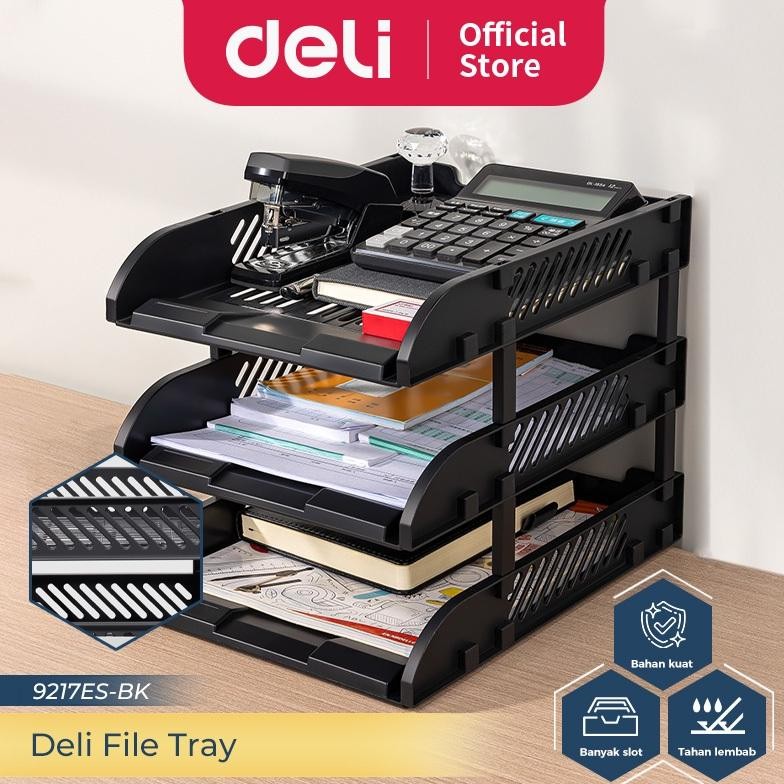 

Deli File Tray / File Organizer / Rak File Susun Bahan Plastik 3 Tingkat 9217ES