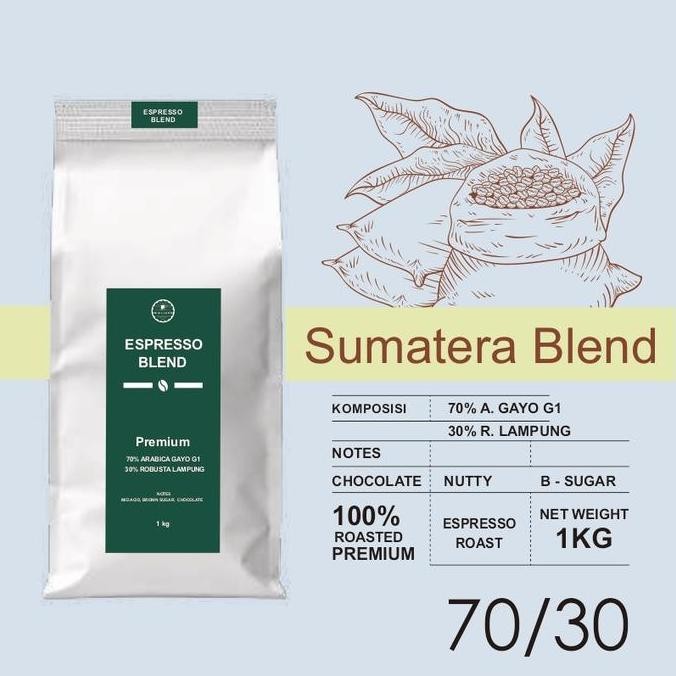

Kopi Espresso Blend 70% Arabika Gayo - 30% Robusta 1kg - Biji/Bubuk