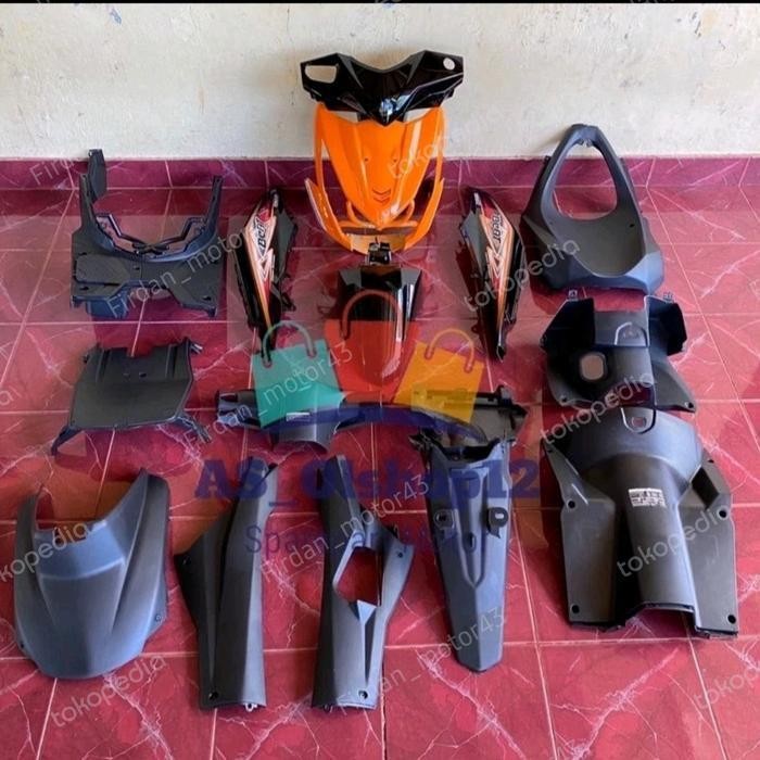 Cover Full Body Motor Beat Fi Lama 2013-2014 Hitam Orange Berstriping Original Dan Terpercaya