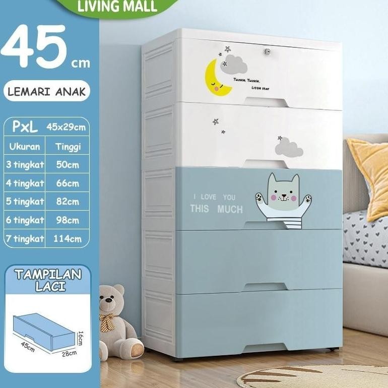 Lemari Pakaian Plastik Anak Susun Bayi Baby Minimalis Perempuan Lemari Baju Bayi