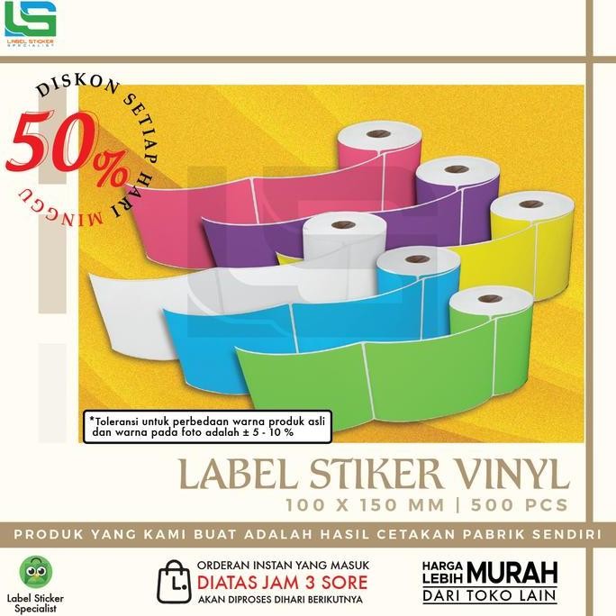 

new label bare vinyl 100x150 mm stiker label 100x150 mm isi 250 pcs