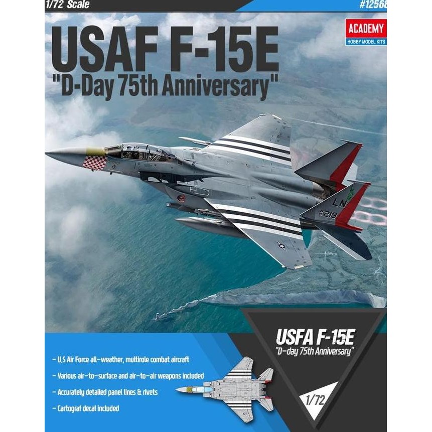 Murah Model Kit ACADEMY USAF F-15E "D-Day 75th Anniversary" 1/72 12568 Non COD