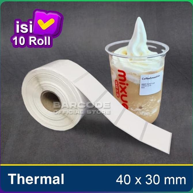 

new paket 1 slop label mixue thermal 40 x 30 stiker 40x30 mm 1 line