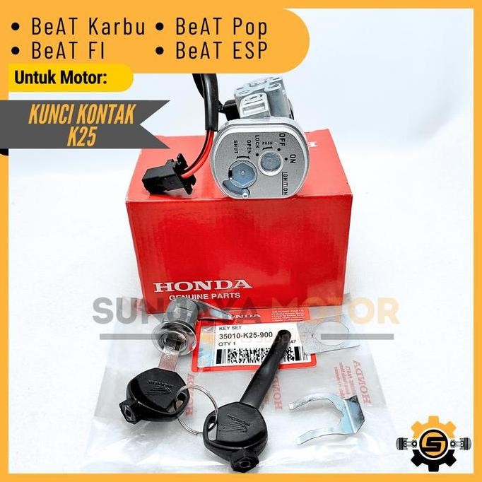Kunci Kontak Set K25 Keyset Original Honda Beat Karbu Beat FI Beat Pop Beat ESP Kunci Motor 1 Set Ke