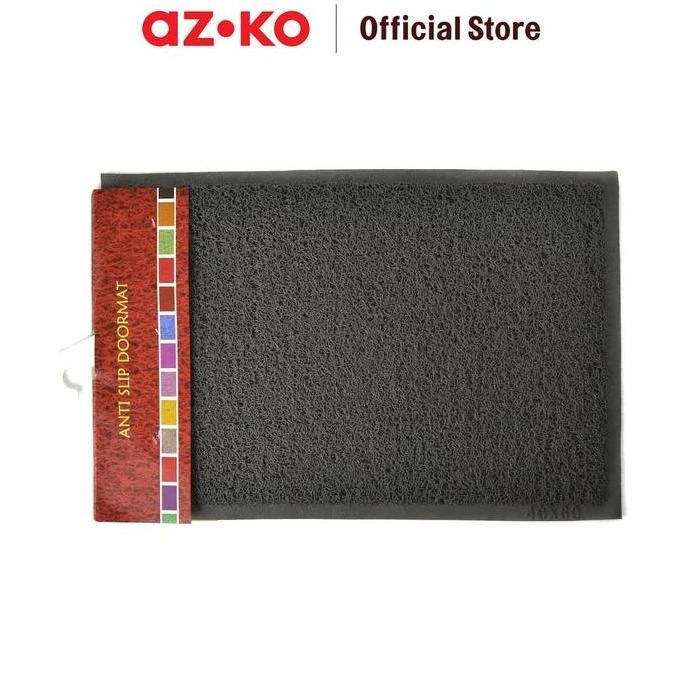 Promo AZKO Krisbow 40X60 cm Keset Pintu Pvc Solid - Abu-Abu Keset Rumah Perlengkapan Rumah Aksesori 