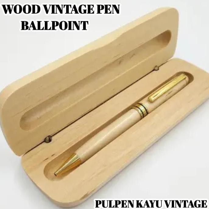 

NEW Ballpoint Mewah Pulpen Kayu Vintage Lengkap Dengan Box Kayu Exlusive Stationery
