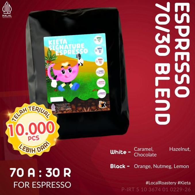 

BIJI KOPI 1KG ESPRESSO BLEND 70 ARABIKA / 30 ROBUSTA TERMURAH