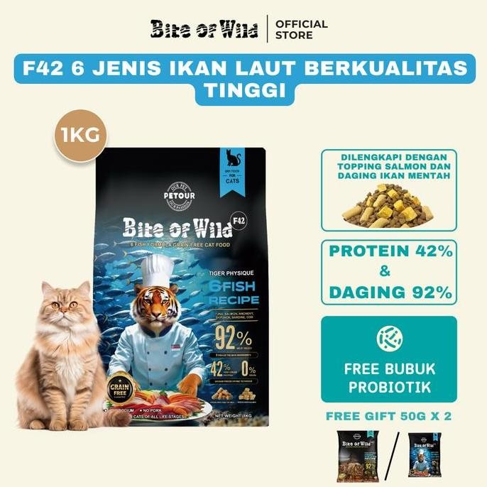 

BITE OF WILD - MAKANAN KUCING KERING BEBAS BIJI-BIJIAN 1KG F42GM TERMURAH