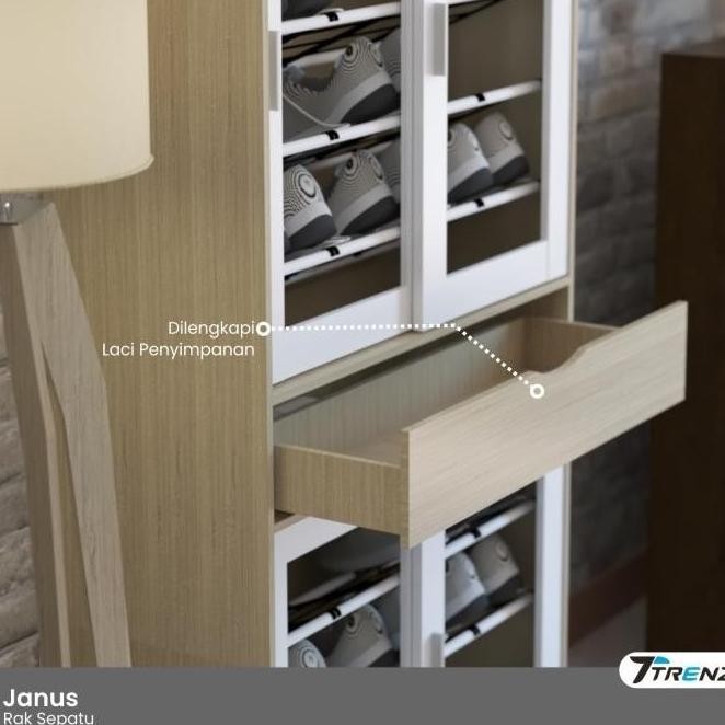 Rak Sepatu Kaca Lemari Sepatu ukuran besar RSK JANUS
