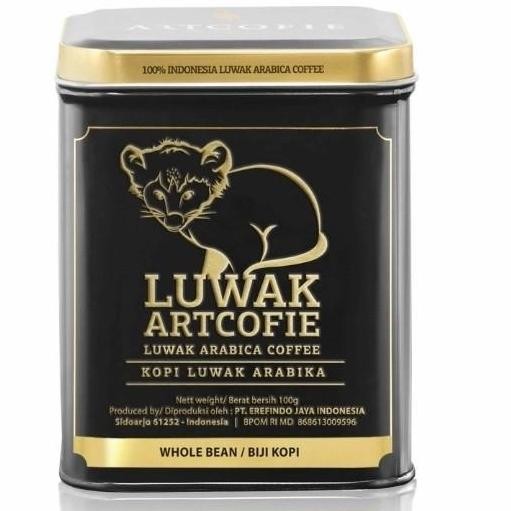 

ARTCOFIE KOPI LUWAK ARABICA TIN BOX WHOLE BEAN 100GR | BIJI KOPI TERMURAH