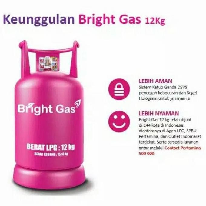 TERMURAH - Tabung Bright Gas 12kg + isi Tabung Pink 12kg + isi