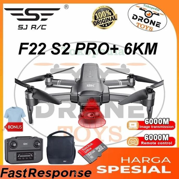 TERMURAH - Drone GPS SJRC F22 S2 Pro+ 6KM 2-Axis Gimbal 4K Kamera RC Quadcopter