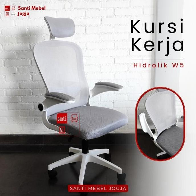 Kursi Kerja Kursi Kantor Hidrolik W5 Grey Co