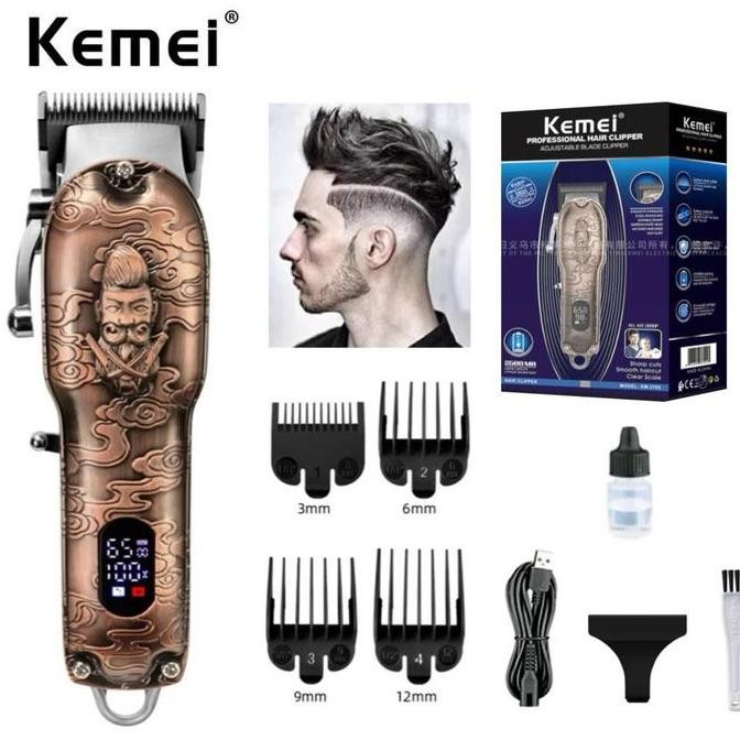 TERMURAH - Alat Cukur Rambut Kemei KM-3705 Hair Clipper Digital Rpm Metal KM 3705