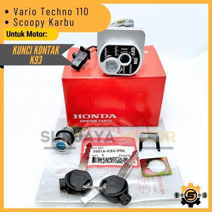 TERMURAH - Kunci Kontak Set K93 Keyset Original Honda Scoopy Karbu Vario Techno 110 Kunci Motor 1 Se