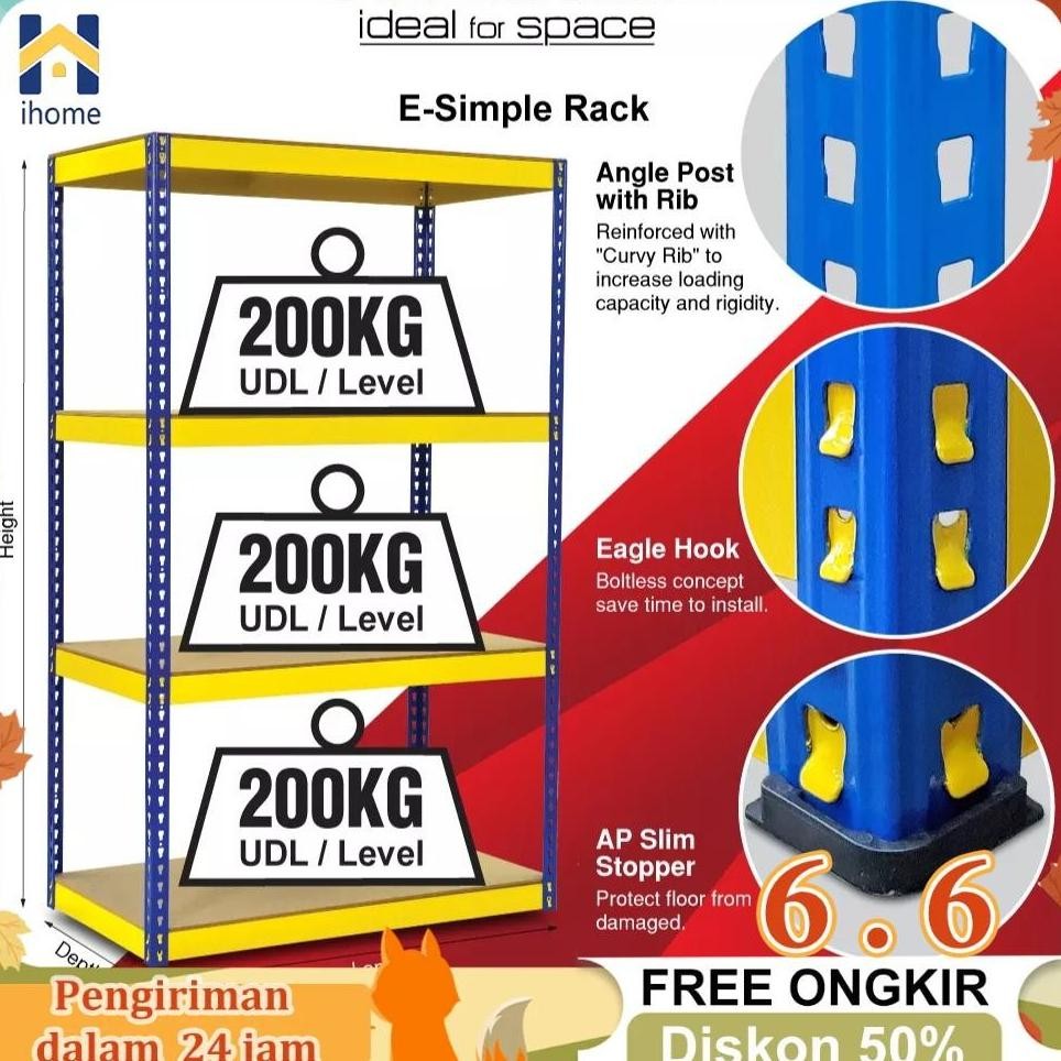 Rak Besi Siku Rak Besi 12045180CM Rak Gudang Rak Warung Rak Susun Besi Serbaguna