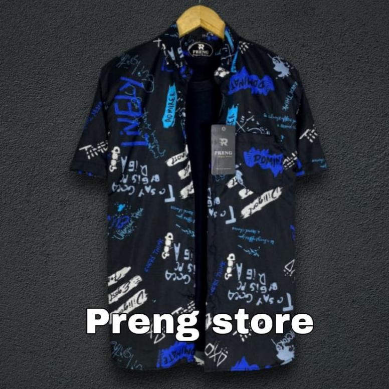 vf-52 GF21 Kemeja motif pantai,Hem motif lengan pendek terbaru Premium Original