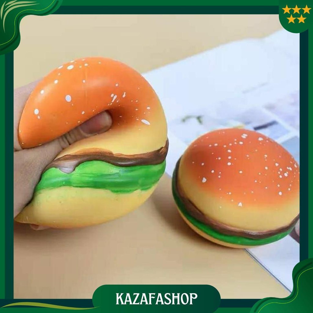 Hokiterus21 Squishy Burger Replika Burger Mainan Masakan Hamburger Squishy Jumbo S041 Ori
