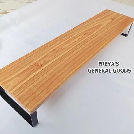 [Freya] Meja Dudukan Stand Monitor Tv Komputer Bahan Kayu Jati Belanda Tebal 2 Cm Co