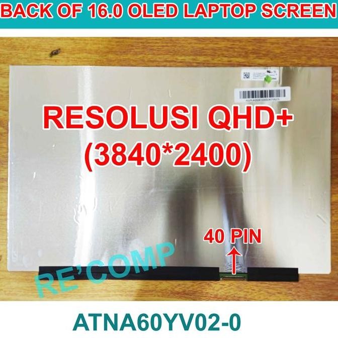 Layar Led Lcd Oled 16.0 Inch Qhd+ Atna60Yv02-0