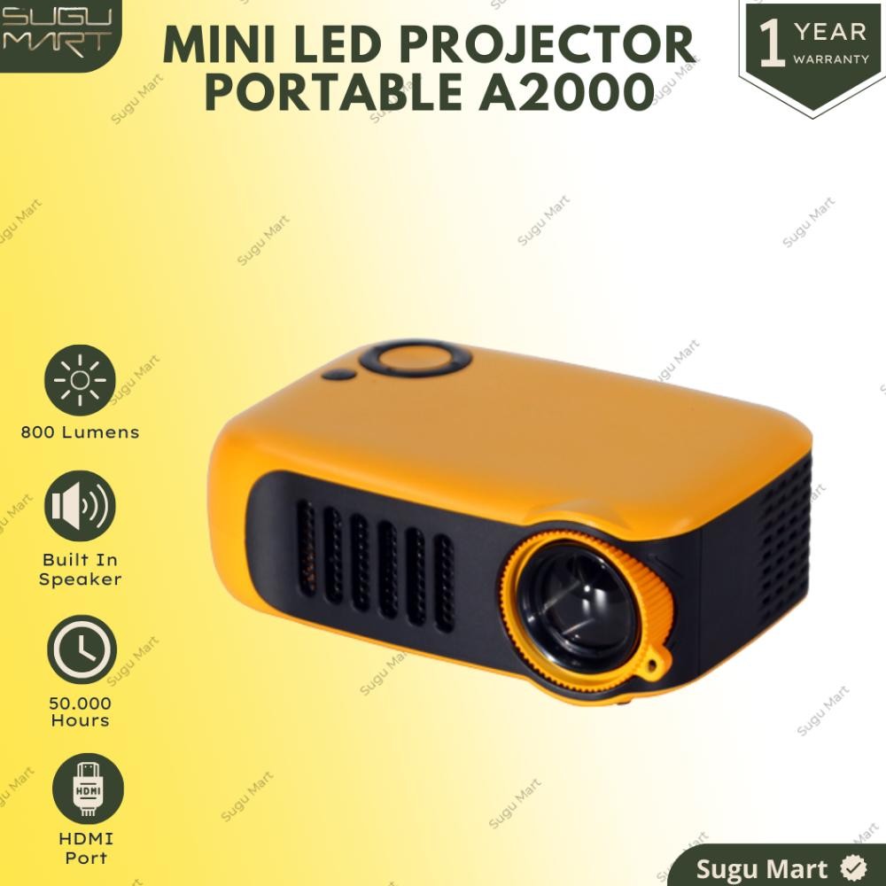 Proyektor Mini A2000 800 Lumens Full HD 1080 Portable | Mini Projector A2000 | Projector Mini | Proy