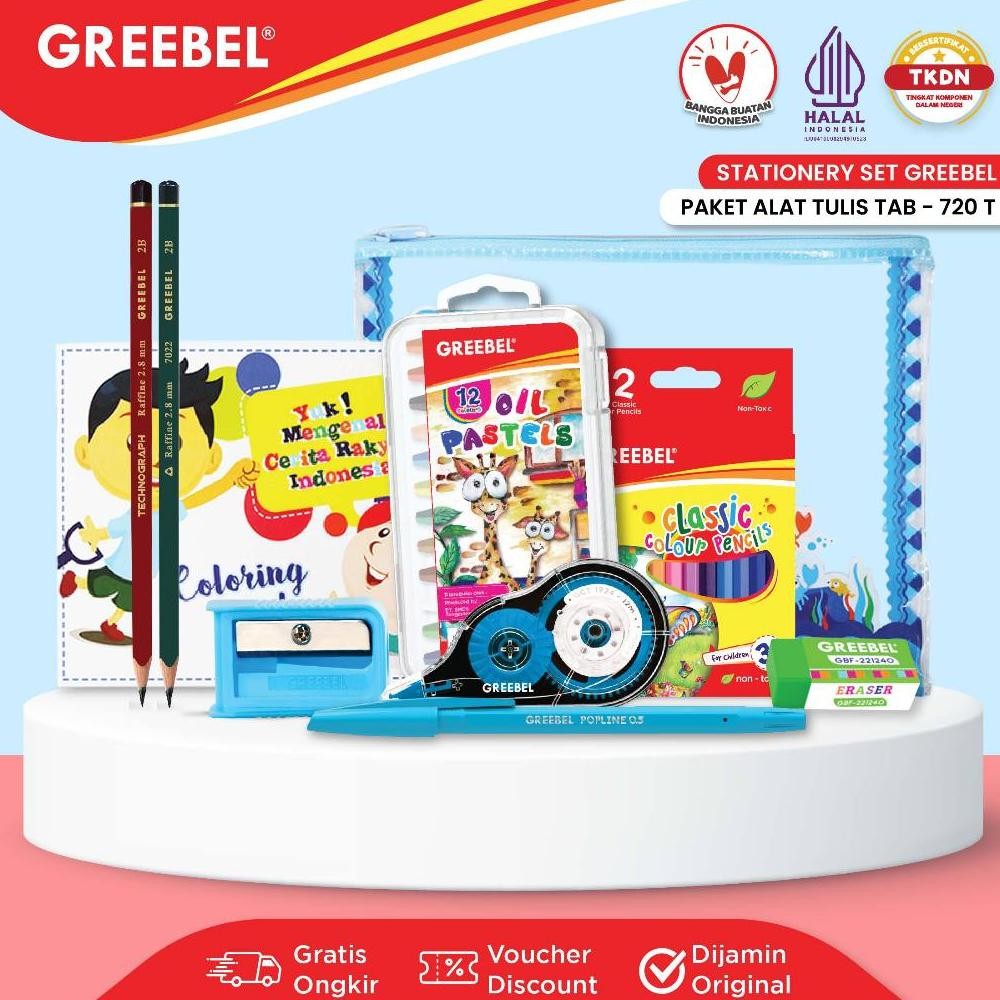 

GREEBEL Paket Alat Tulis Tempat Pensil / Stationery Set 720T / Bingkisan Hampers Ulang Tahun Anak Hadiah Lomba