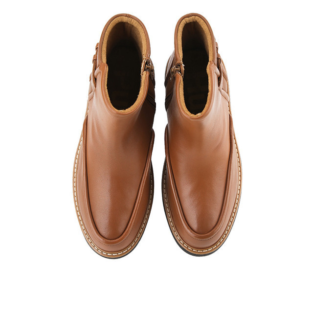 Hush Puppies Boots Wanita Jodie Bootie Cognac Leather