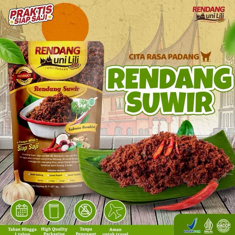 

RENDANG AYAM & DAGING SUWIR 200 gr - RENDANG UNI LILI KHAS MINANG ASLI PADANG MD BPOM