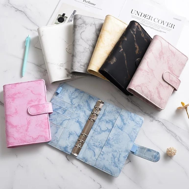 

A5 A6 White Black Color Marble Binder Diy Binder Only Cover Diary Agenda Planner Paper Cover School Stationery