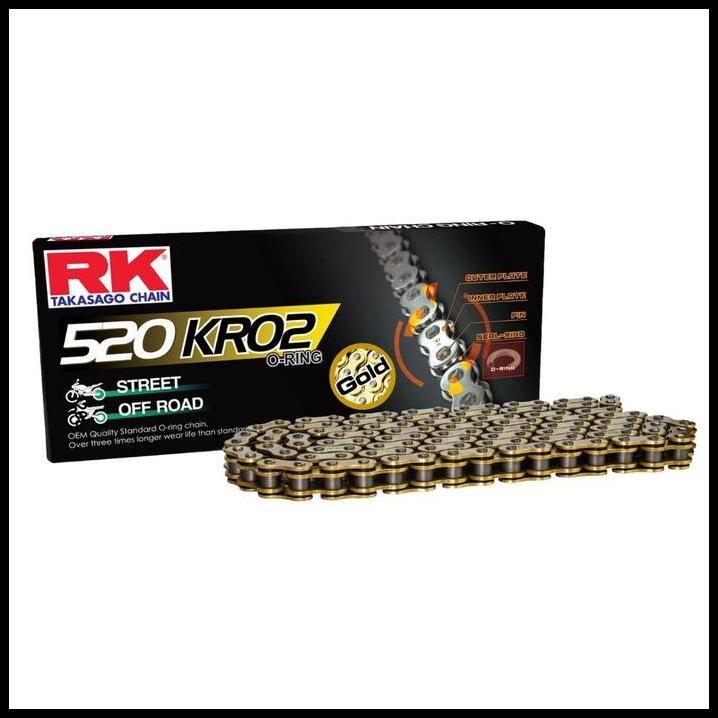 Rk Takasago Chain 520Kro2 O-Ring 120 Link Gold