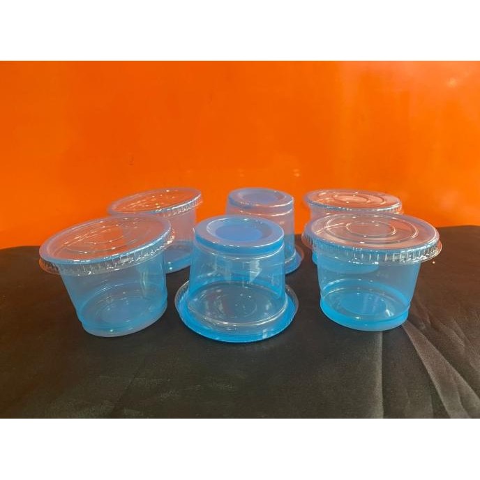 ] Cup/Tempat Saos/Agar/Puding Warna 100 ml + Tutup Bintang Isi 50 Pc