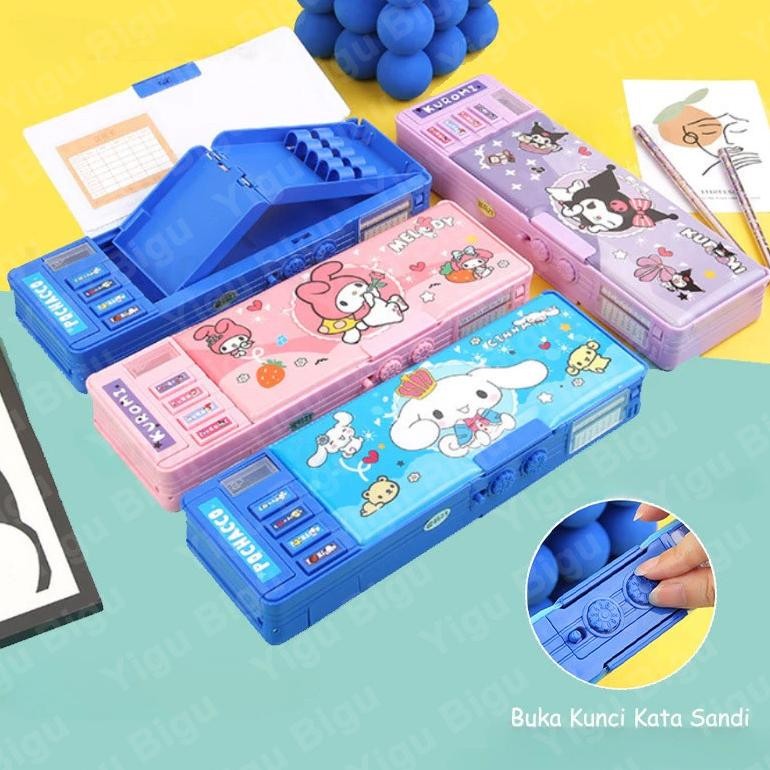 

Rt-69 Cod 9-In-1 Kotak Pensil Kunci Kode Kuromi / Bahan Tahan Air Sanrio Tempat Pensil Password / Multifungsi Lapis Ganda Berkapasitas Besar Lucu