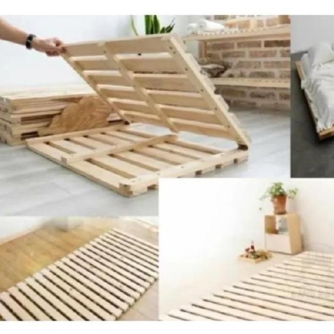 Dipan Kasur Kayu Mahoni Kayu Keras Dipan Single 140X200 & 160X200 & 200X200 Tinggi 8 Cm Super Kuat B