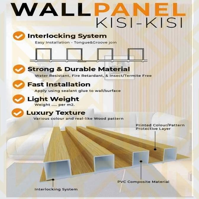 Diskon Wpc Wood Wall Panel Pvc Dekorasi Dinding Wallpanel Stiker Dinding