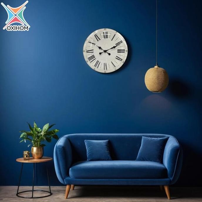Grosir Oxihom Jam Dinding Bulat 50Cm Jam Dinding Silent Vintage Aesthetic Mewah Modern Estetik Jam D