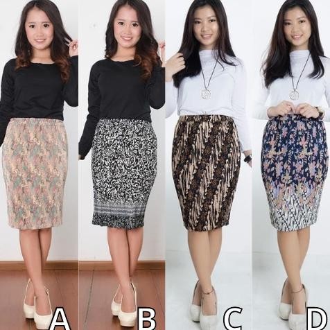 YZ Rok Batik Wanita , Rok Plisket Pendek Bawahan Kebaya Modern , Rok Rempel Frisket Motif Kebaya Kar