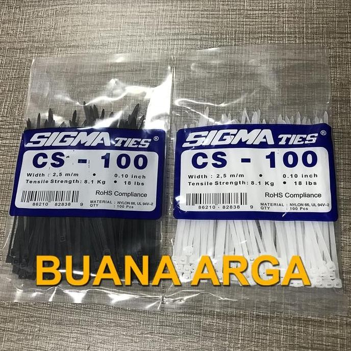 

Cable Ties Sigma CS-100 Hitam / Putih CV-100 Kabel Tie CS - 100