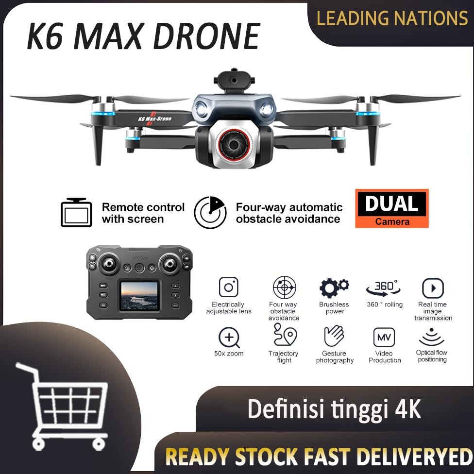 Drone terkendali layar K6 Kamera ekstra besar Kamera definisi tinggi Dua 4K Motor tanpa berus Mainan