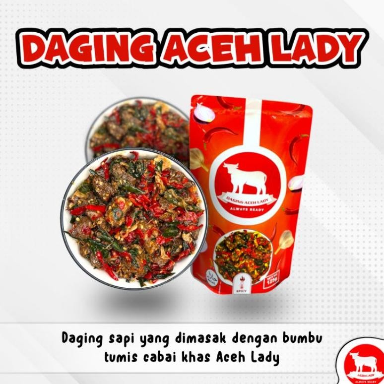 

Daging Aceh Lady - Level Spicy / Tumis Cabe / COD / Kirim Seluruh Indonesia / Rempah Lady / Lauk Siap Saji / 125gr