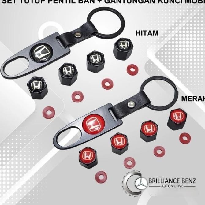 Tutup Pentil Ban + Gantungan Kunci Mobil Motor Honda Penutup Pentil Top Produckk