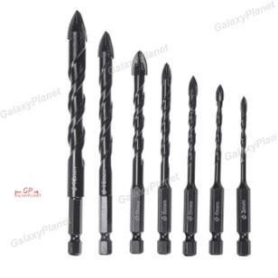 Mata Bor Cross Hex 7Pcs  Tombak Kaca Beton Granit Keramik Mata Bor Bentuk Payung 3-12 Mm