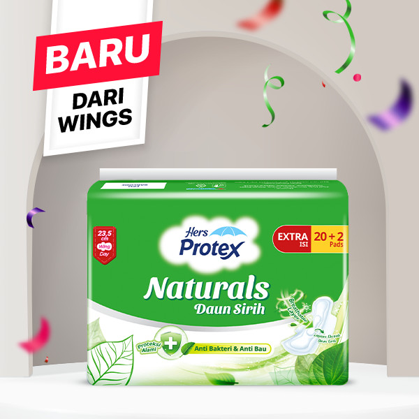 Hers Protex Pembalut Wanita Naturals Daun Sirih Bag Isi 20 + 2 Pcs - Gambar 2